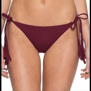 BECCA Dakota Side Tie Bikini Bottom in Cabernet Small NWT
